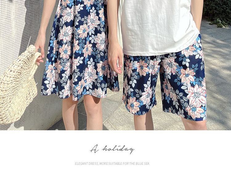 Azure - Koppel bijpassende jurk met korte mouwen / T-shirt / shorts