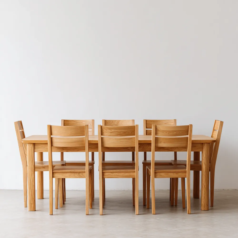 Esszimmer-Set Massivholz 180x90x75 cm – Natur – Zeitloses Design