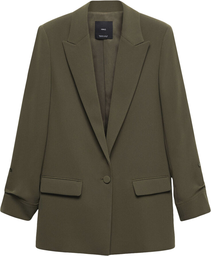 MANGO Turn-down sleeve blazer Beige - khaki