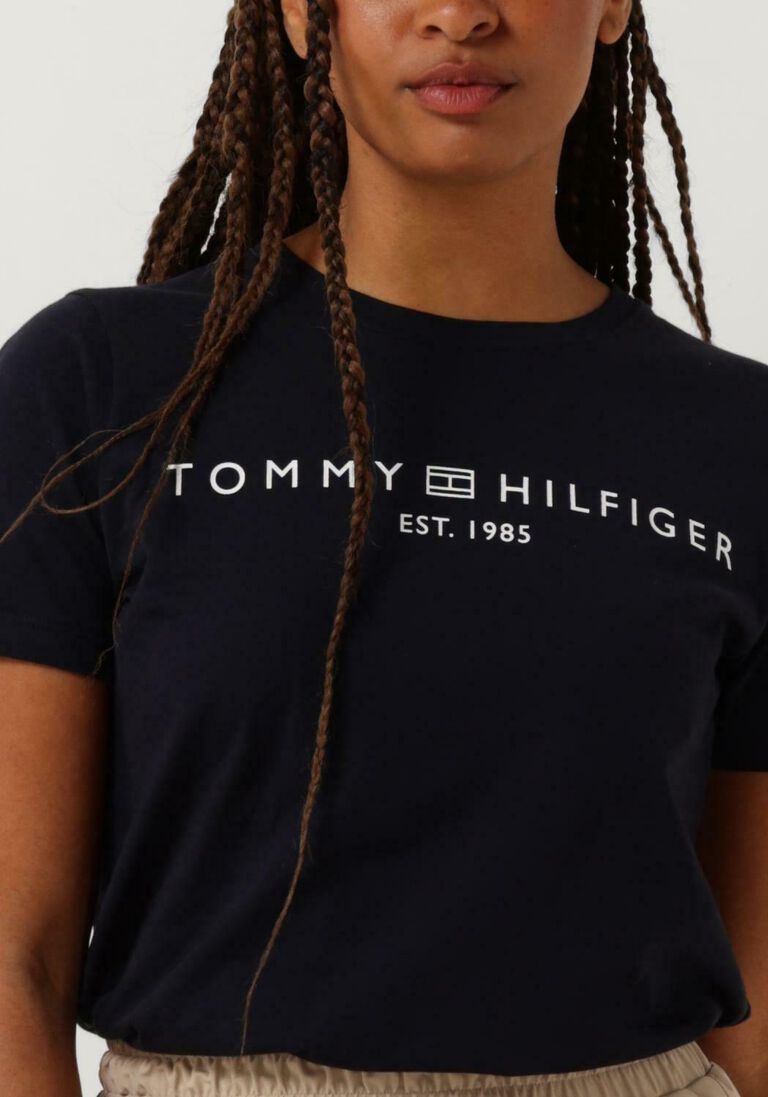 TOMMY HILFIGER donkerblauwe tommy hilfiger t-shirt rec corp logo c-nk