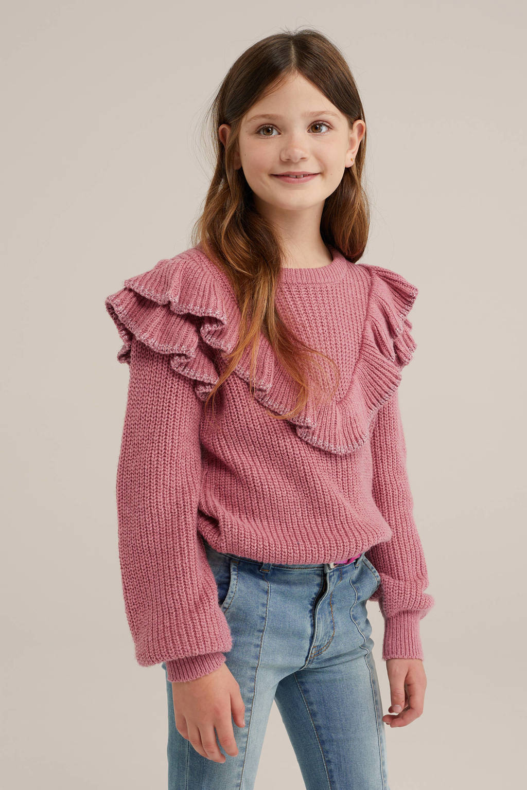 WE Fashion gebreide trui roze