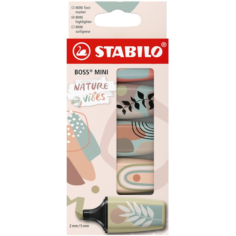 Stabilo Boss Leuchtstifte Mini Naturevibes, 5 Stück, assortiert