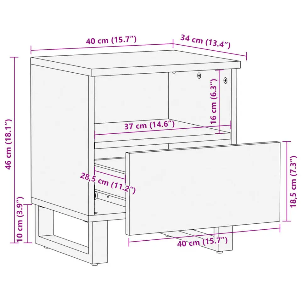 vidaXL - Nachtkastjes met uniek patroon - Hout - 40x34x46 cm - Set van 2
