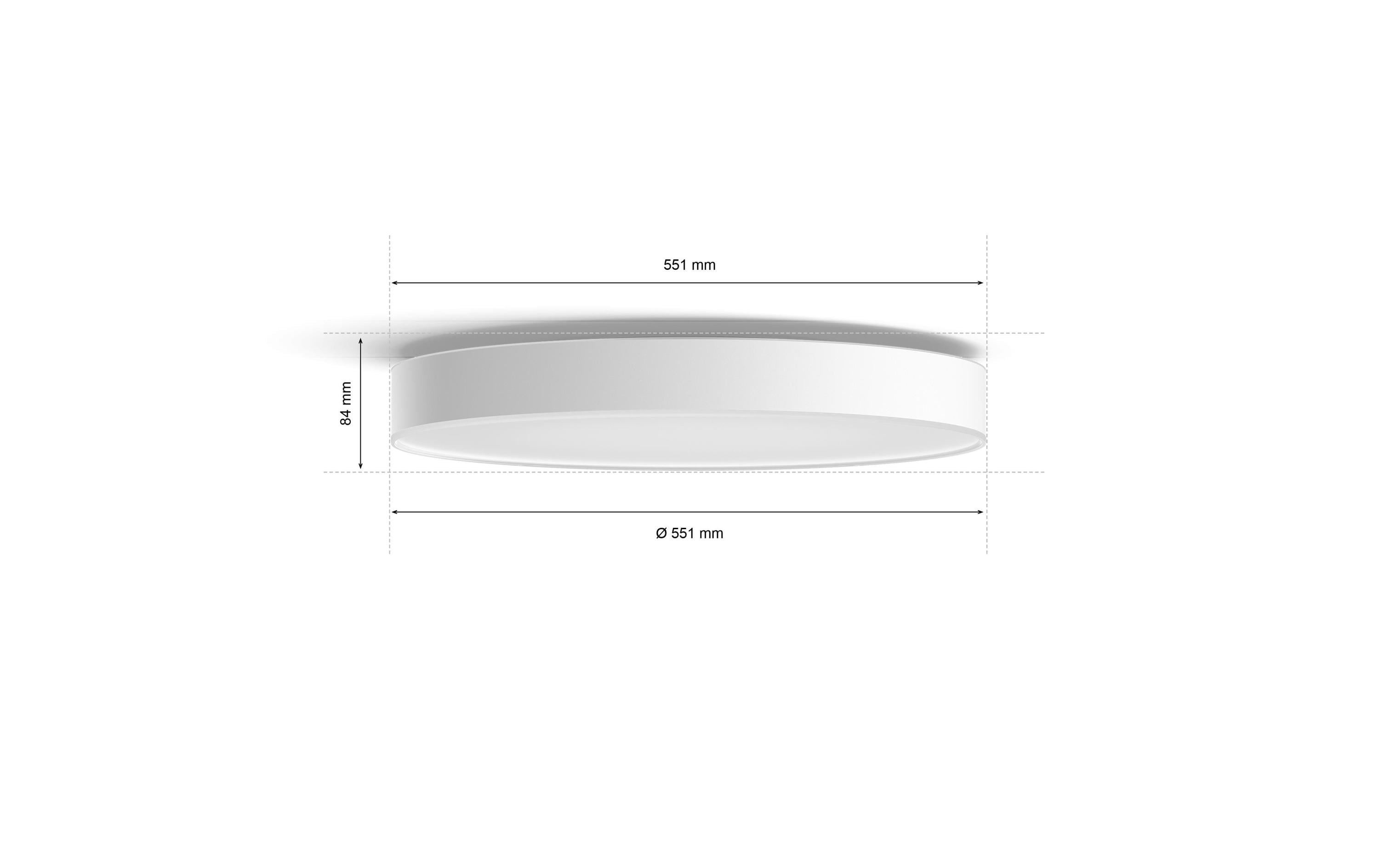 White Amb. Enrave Deckenleuchte XL weiss 4750 lm + Dimmer<br>Deckenlampe steuerbar mit Philips Hue