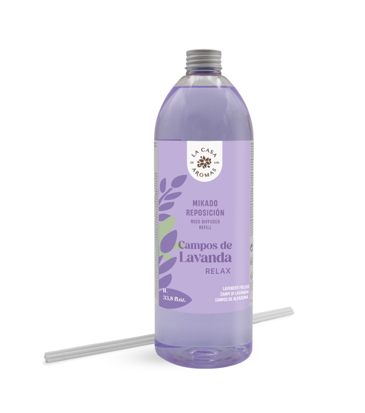 La Casa de los Aromas - Refil de 1L de Aromatizador de Ambientes Mikado - Campos de Lavanda