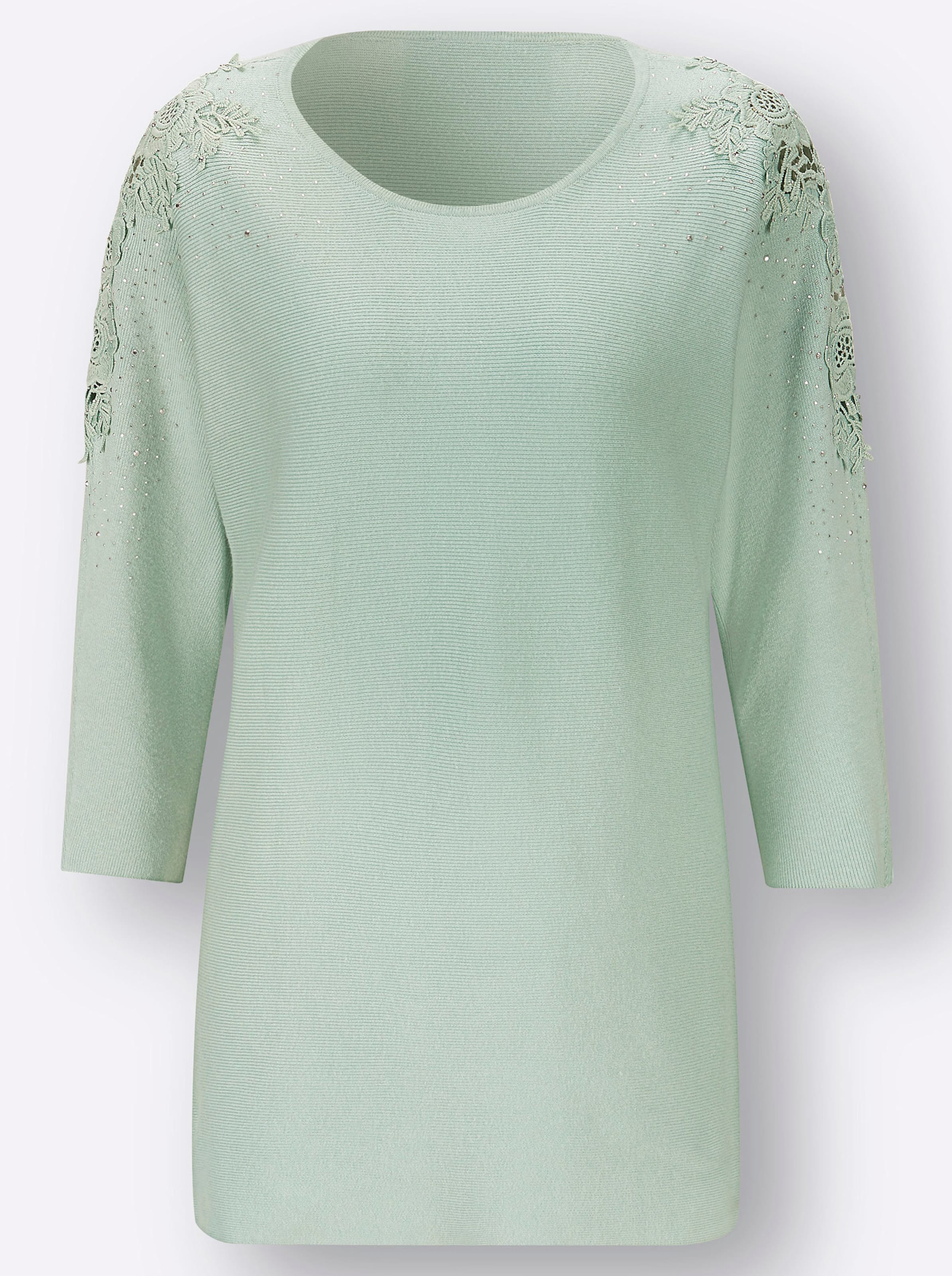 Lyocell-Viskose-Pullover in kalkmint