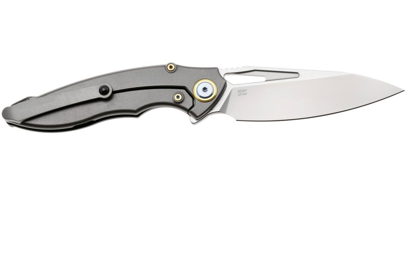 Rike Knife 1902 RK1902S Böhler M390, Titanium Blue Carbon Fiber, zakmes