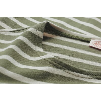 Herren-Ringelshirt, Grün-Ecru