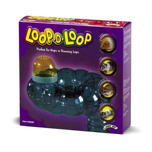 Labirinto de plástico Loop D Loop para animais de estimação de pequeno porte, azul/amarelo