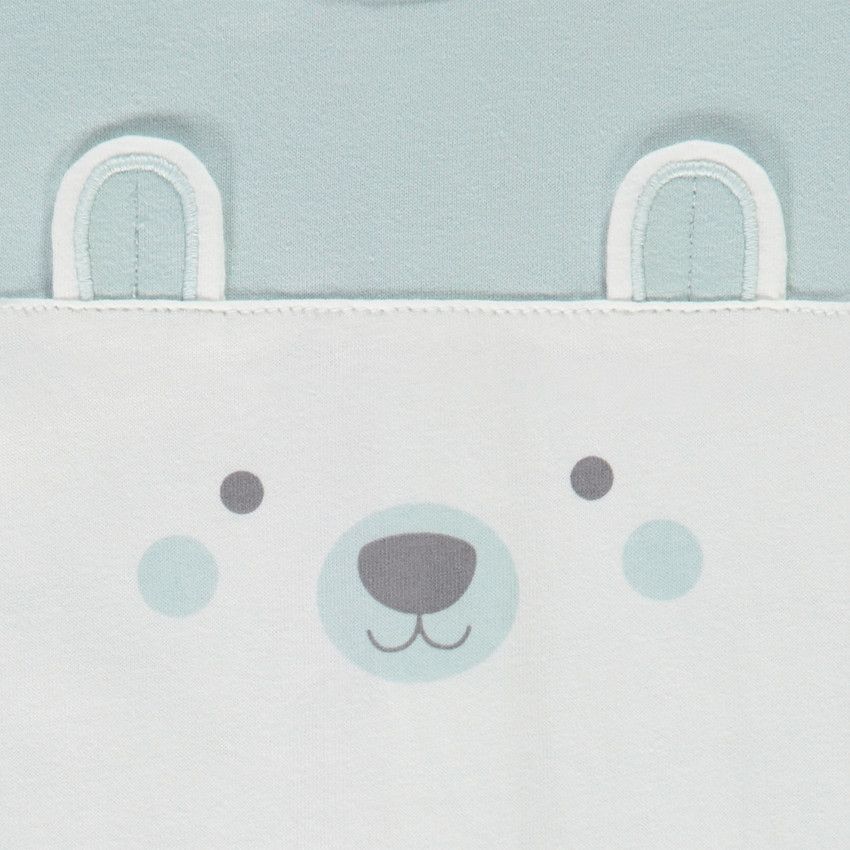 Ensemble court 2 pièces en éponge motif ourson pour bébé garçon - Bleu