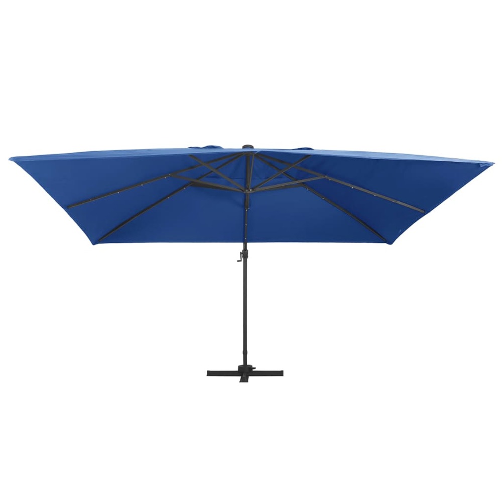 Parasol déporté avec lumières led aluminium 400 x 300cm bleu