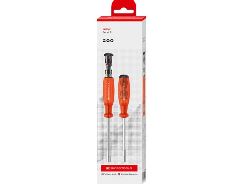 PB Swiss Tools Schraubenzieher Bithalter 6465 CBB mit 8 Bit 8-in-1 Schraubenzieher mit wechselbaren Bits