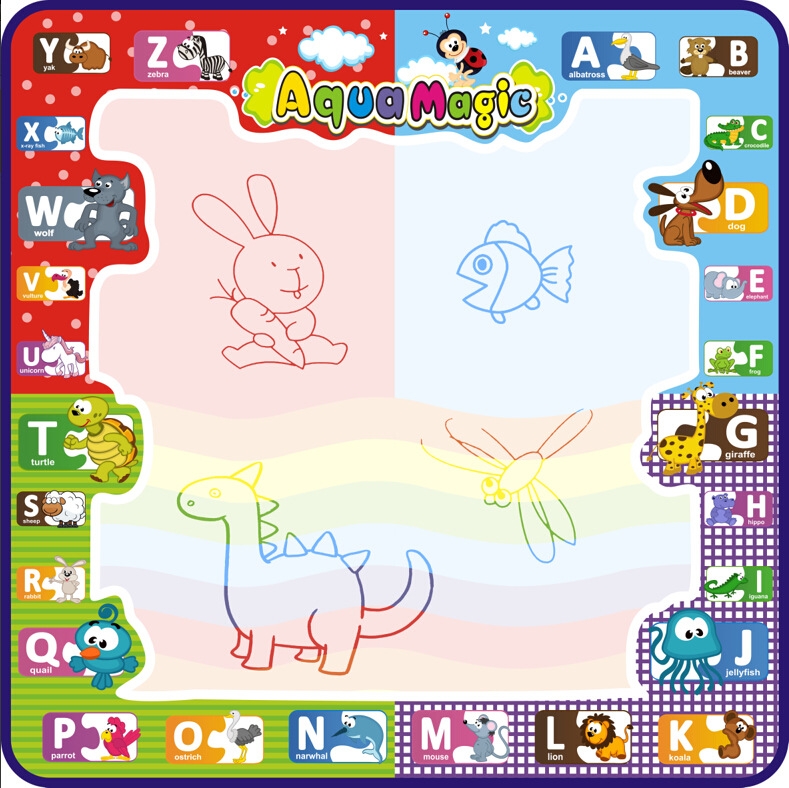 (30-tlg. Set) 78x78cm Magische Lern Spiel Zeichen Matte für Kinder   Diverse Formen / Stempel / Stifte