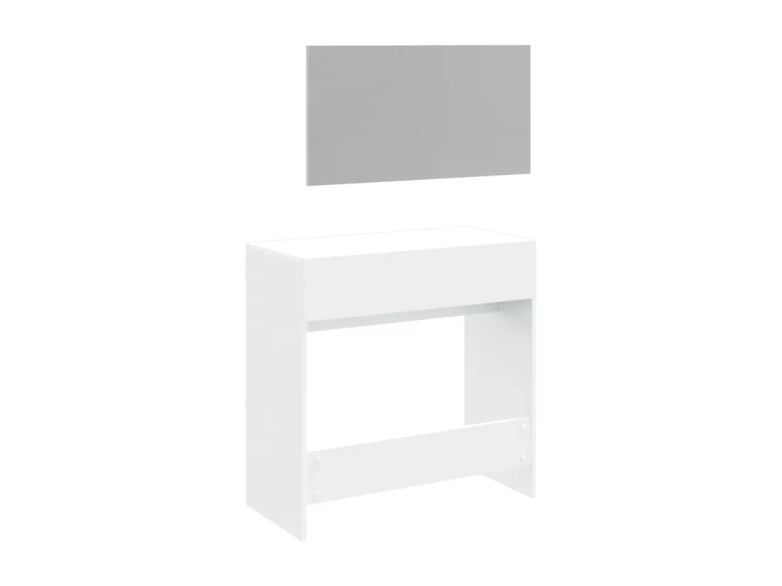 Coiffeuse avec miroir blanc 80x39x80 cm