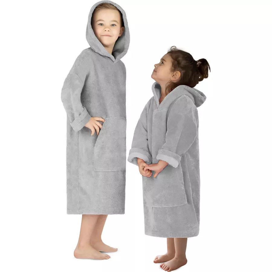 normani Kinder langarm Poncho Pichilemu Grau