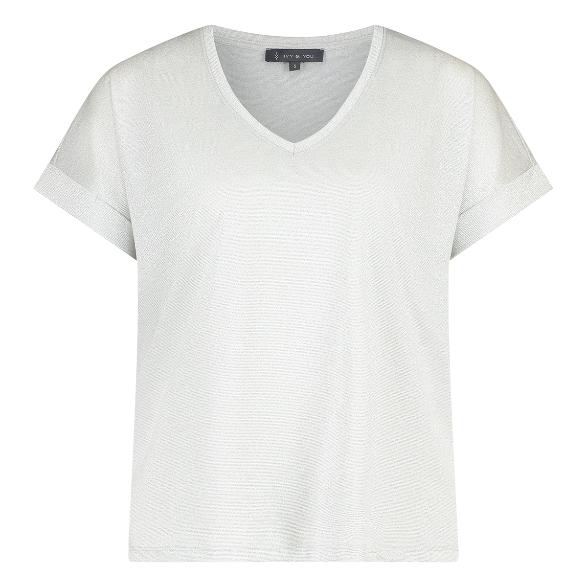 Dames Top 24175 R-hals km lurex