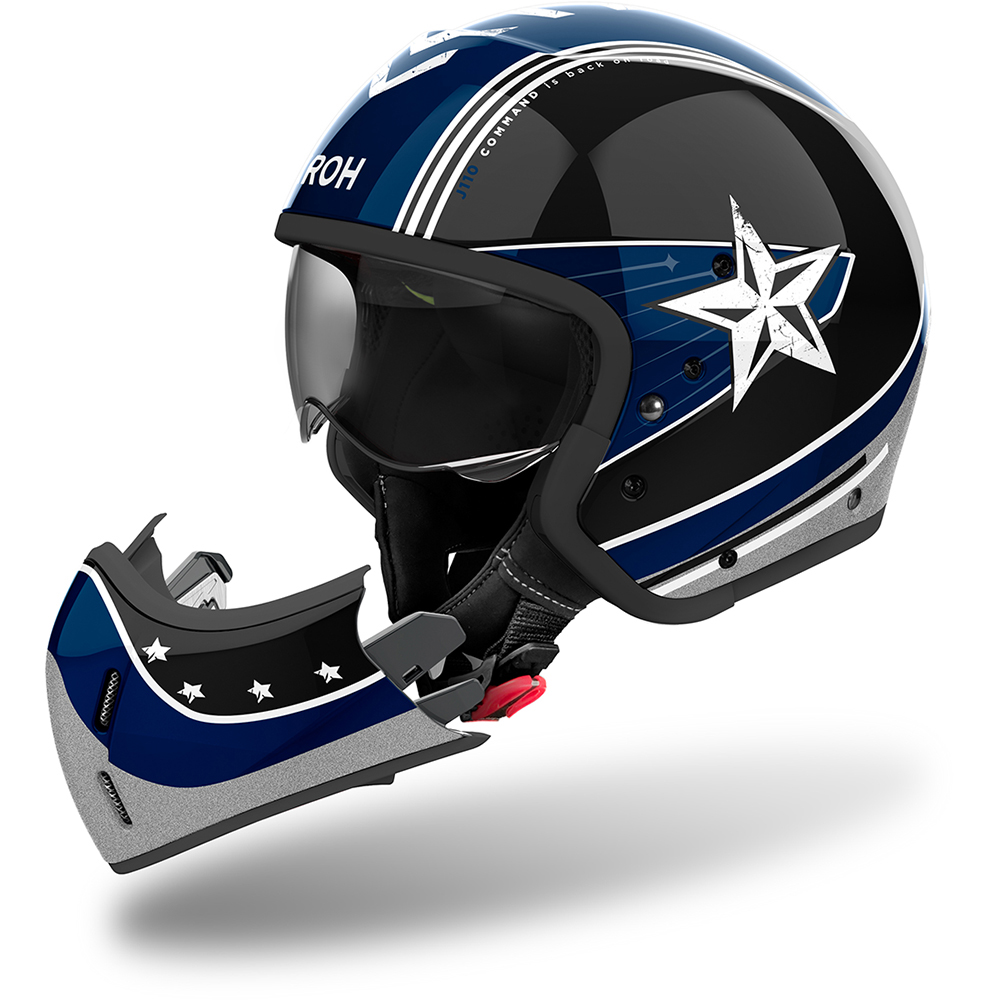 Airoh - Casque J 110 Command Noir / Bleu / Blanc / Brillant