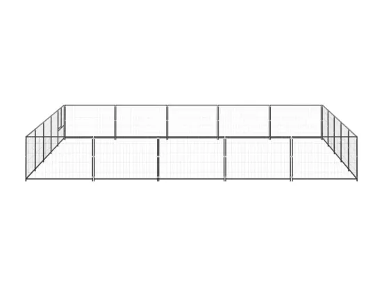 Chenil extérieur cage enclos noire 500 x 500 x 70 cm 02_0000513