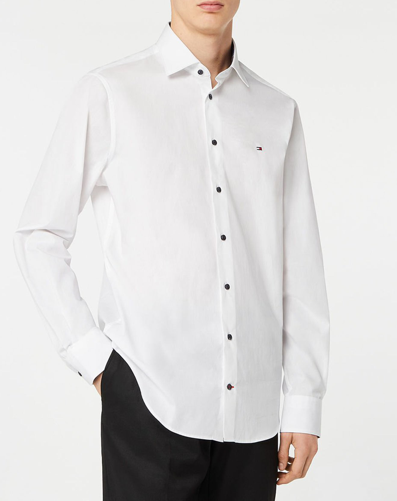 Tommy Hilfiger Chemise droite en Popeline Solid  blanche