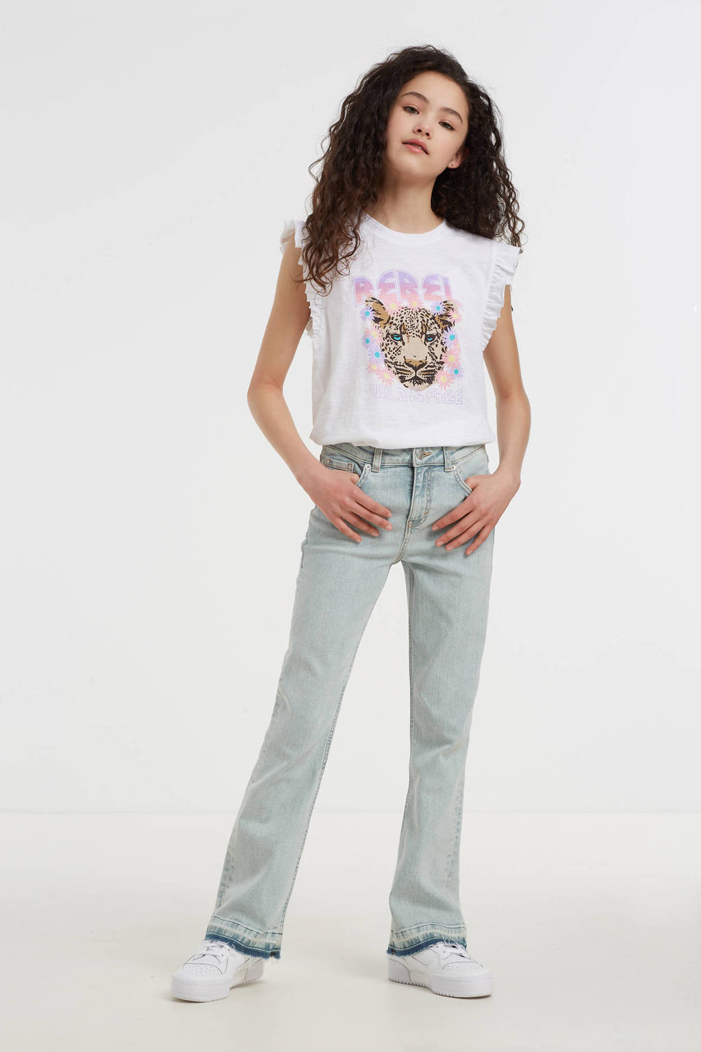 anytime flared jeans lichtblauw