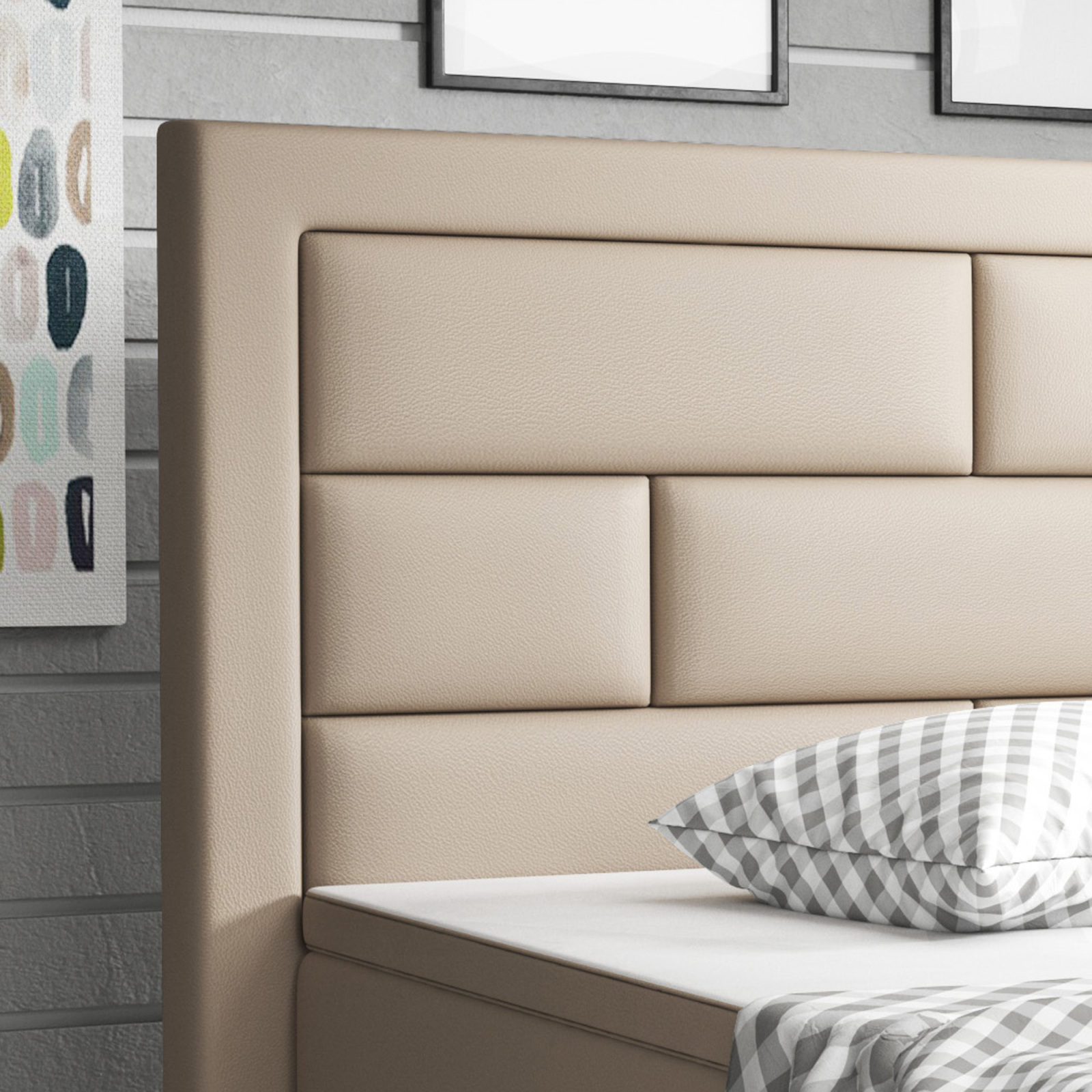 Boxspringbett - muddy - H3 - 180x200 cm