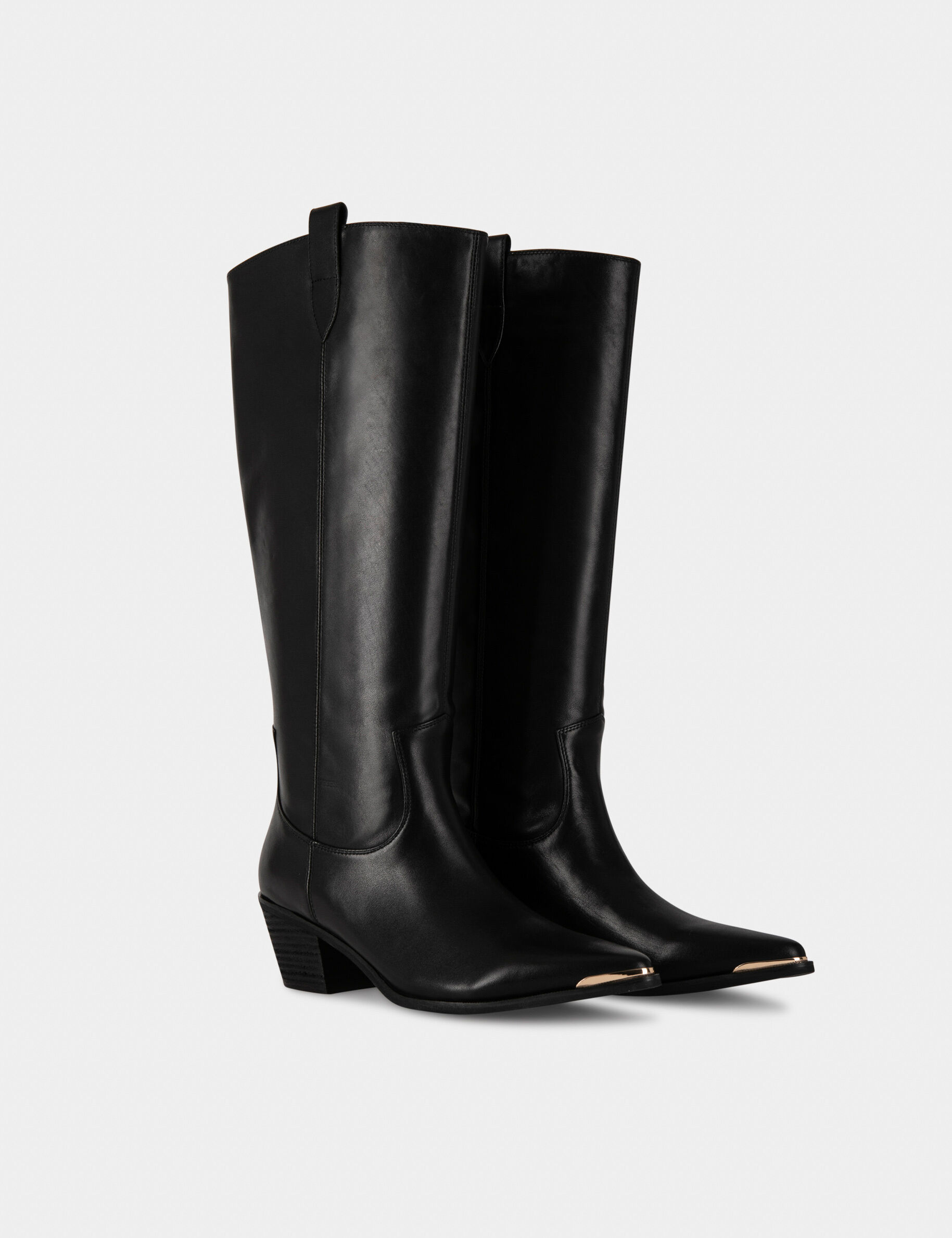 Bottes hautes à talons noir femme - noir