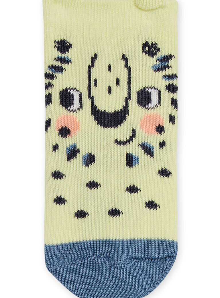Chaussettes jaunes motifs lions bébé garçon