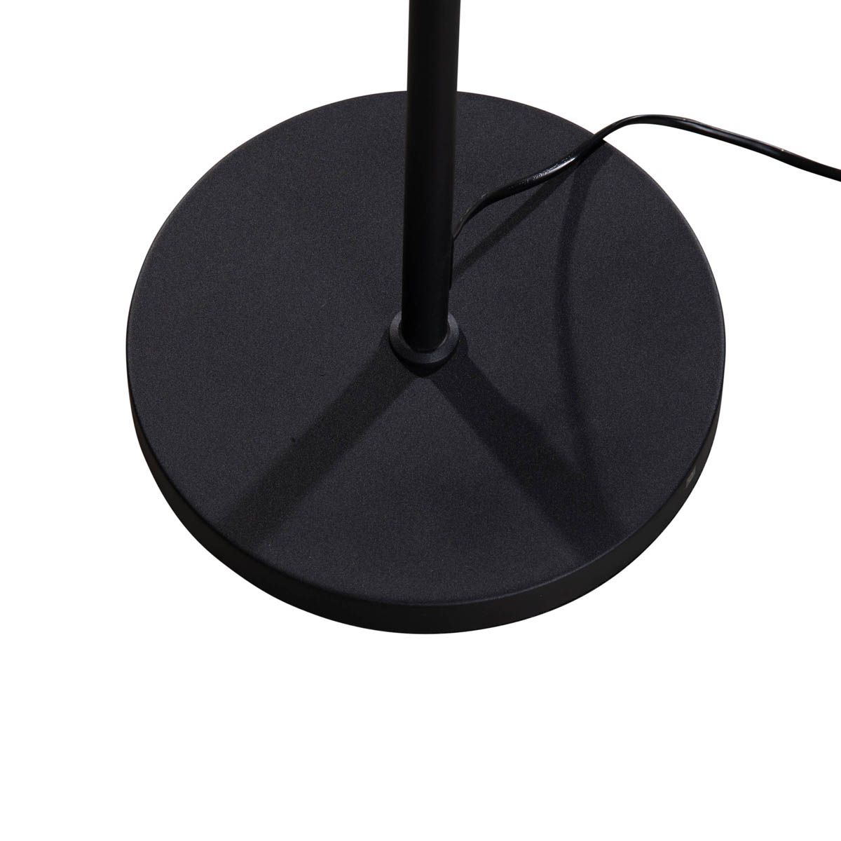 Vloerlamp zwart met ovale velours kap zwart 50cm - Parte
