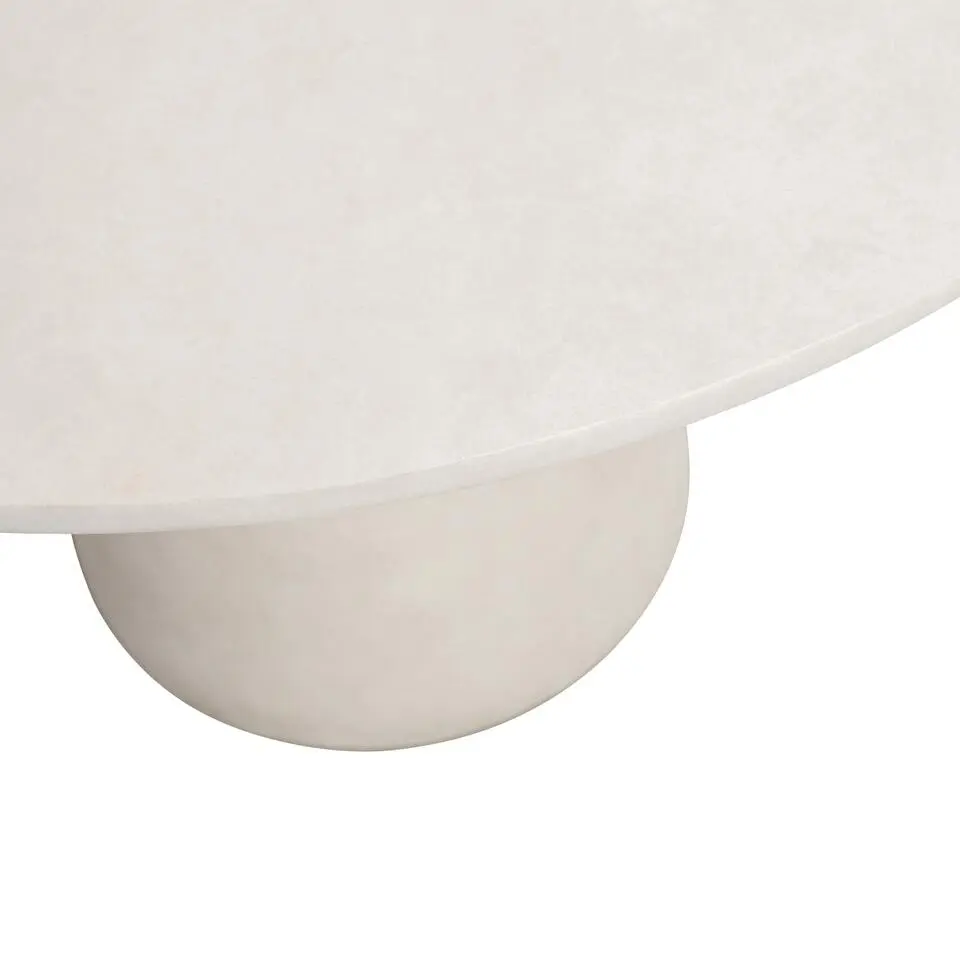WOOOD Damon Ronde Eettafel - Betonlook - Wit - 76x100x10