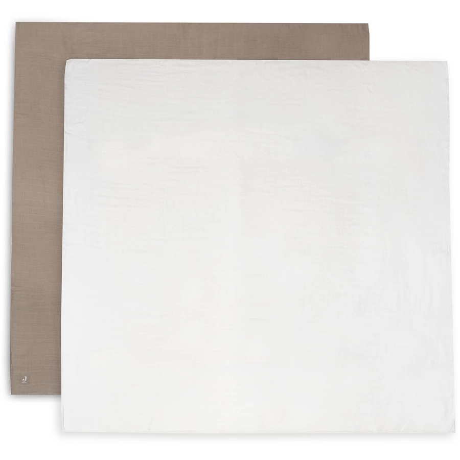 jollein 2-er Pack Mullwindeln Bambus Baumwolle 115x115cm BiscuitIvory