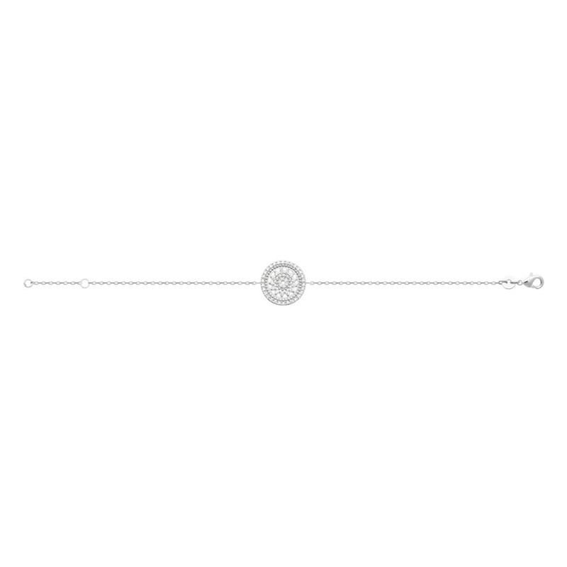 Bracelet Femme - Argent 925 - Oxyde de zirconium - Longueur : 18 cm