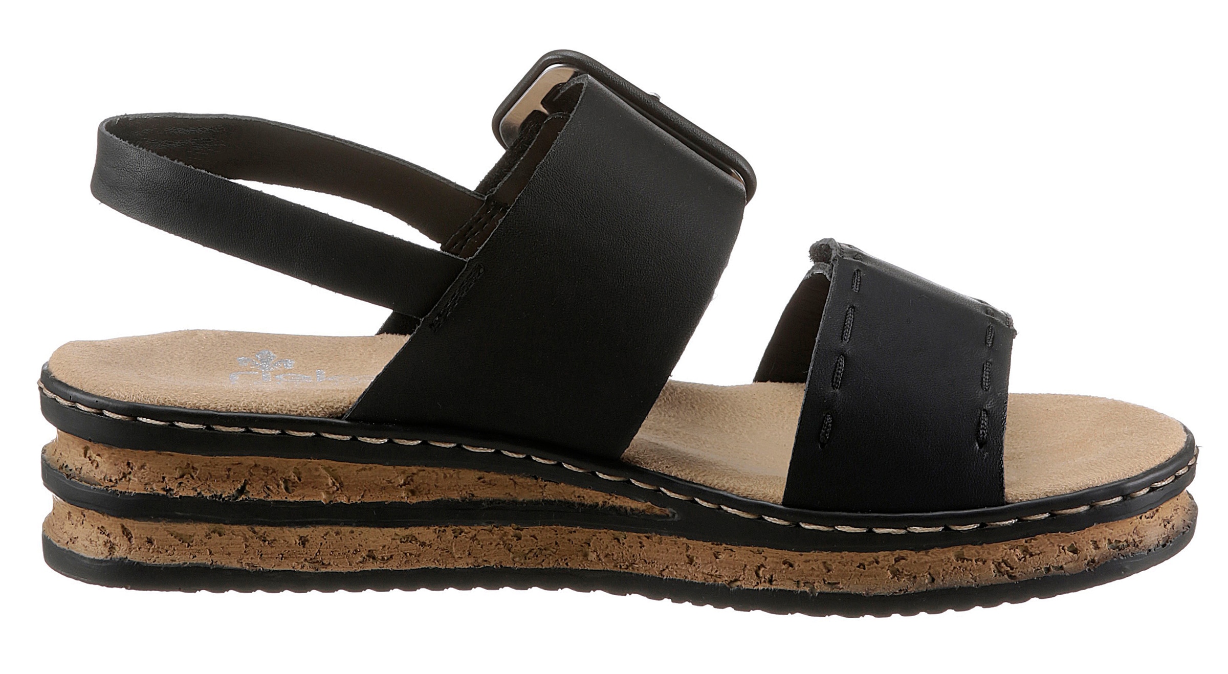 Rieker Keilsandalette  , Sommerschuh, Sandale, Keilabsatz, mit modischer Schmuckspange