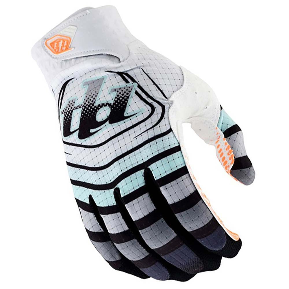 Troy Lee Designs - Gants Air Wavez Blanc / Anthracite / Turquoise / Orange