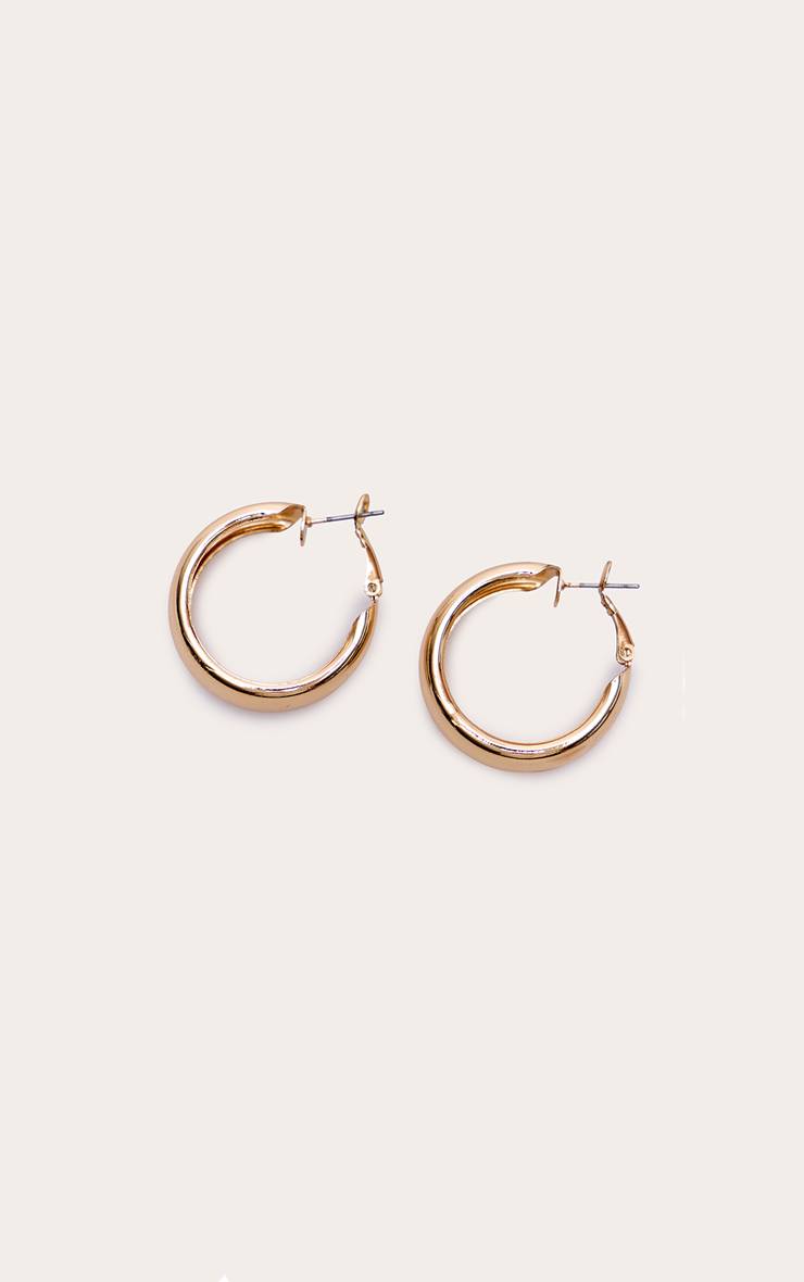 Doré Boucles D'oreilles Créoles Épaisses Abstraites Effet Fondu