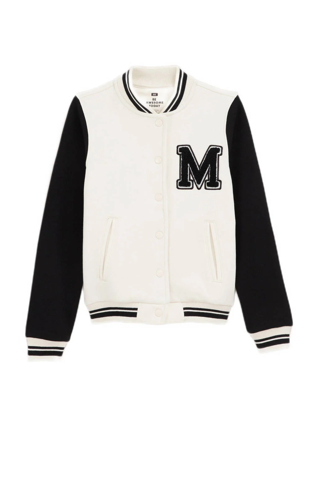 WE Fashion bomberjack zomer beige/donkerblauw
