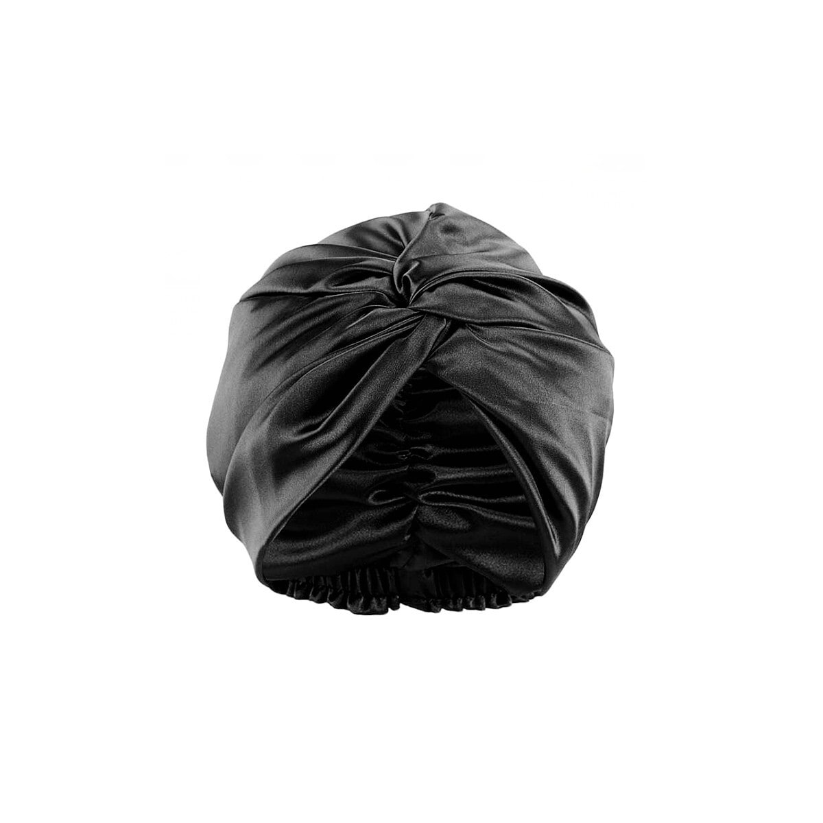 100 % Mulberry Silk dobbeltlags sovehette Sort