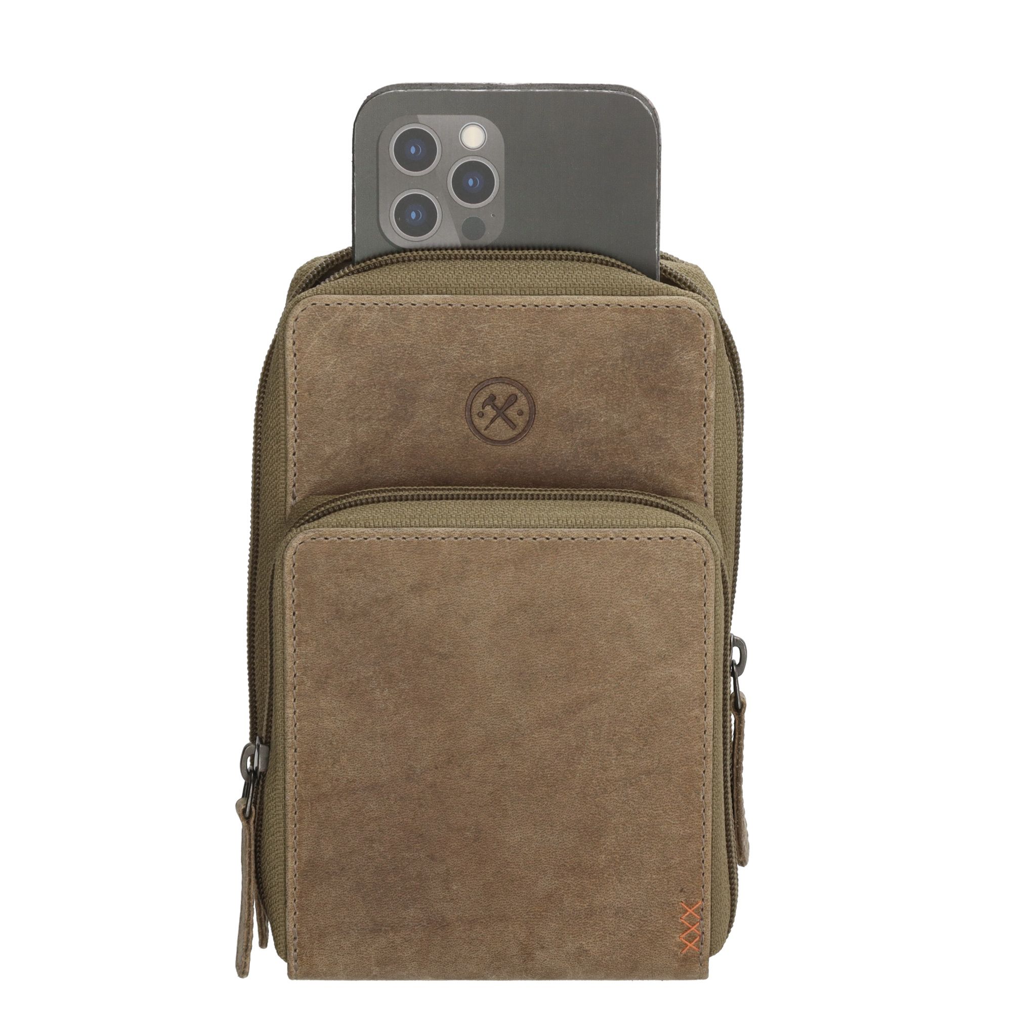 Hide & Stitches Idaho Telefoontasje Donkerzand