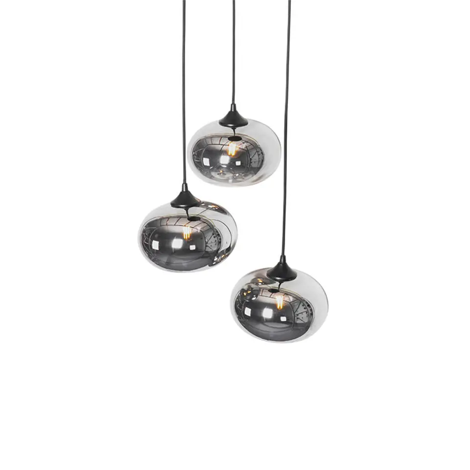 Qazqa hanglampen busa zwart e27