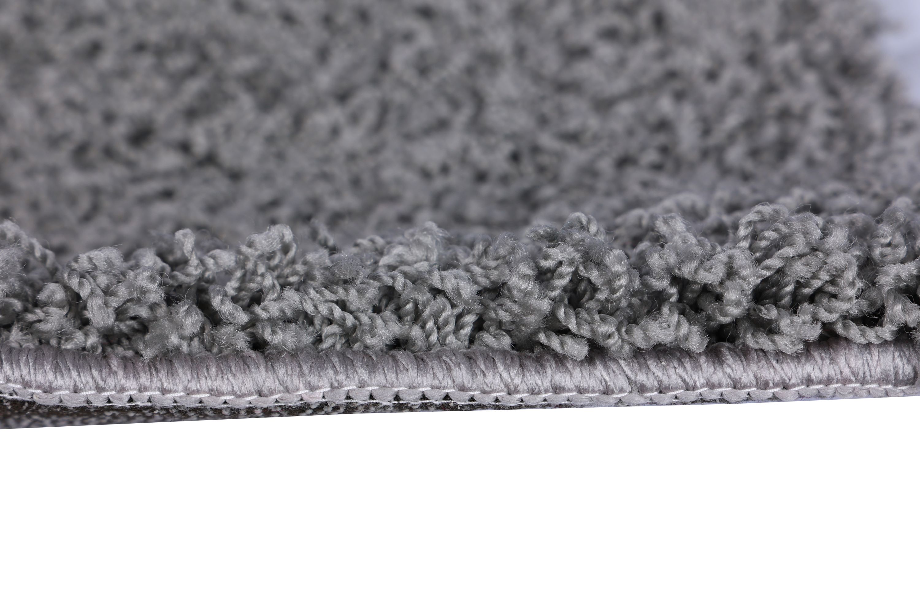 Hochflor Teppich 60 x 110 cm grau