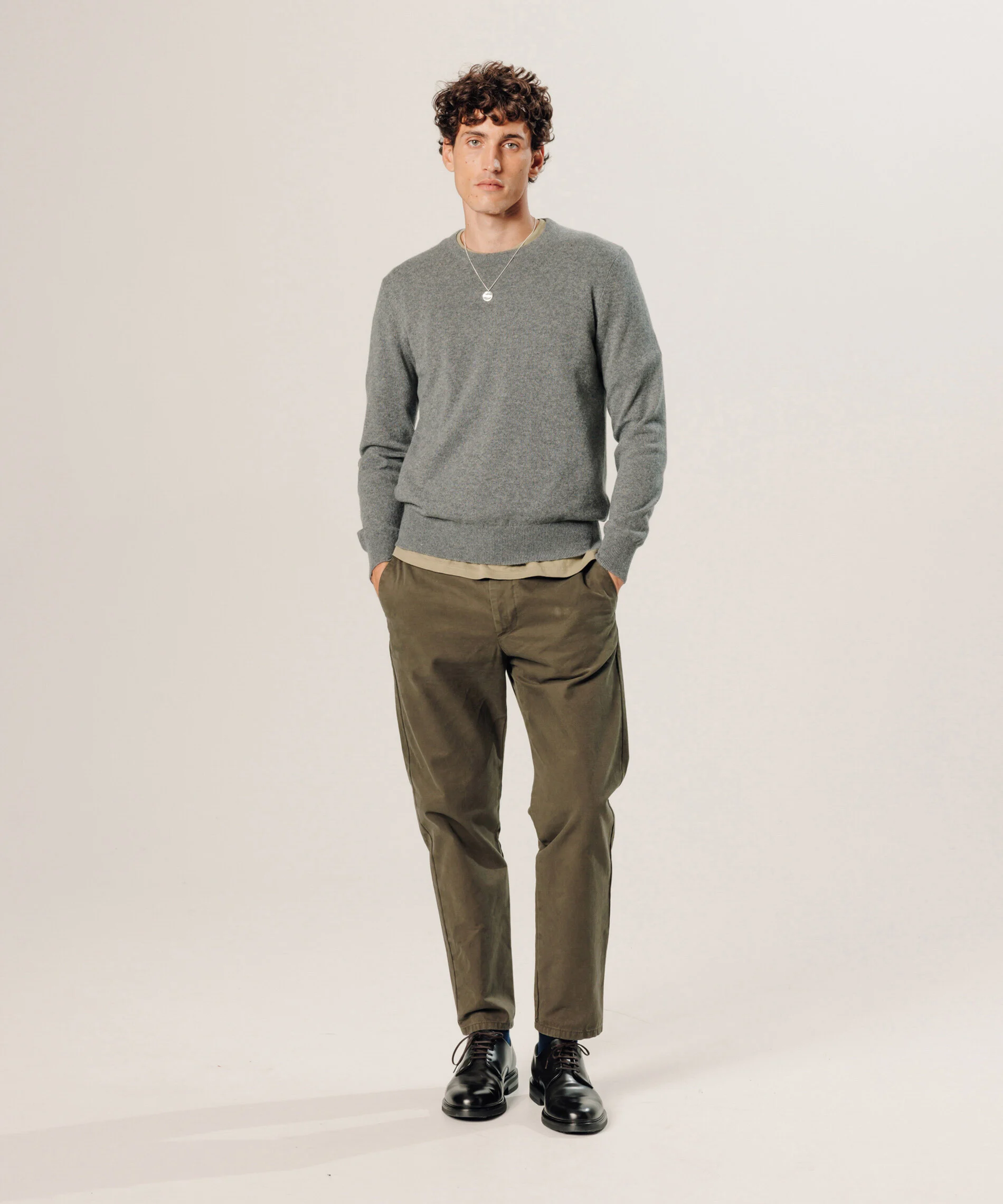 Pull col rond en cachemire | Gris