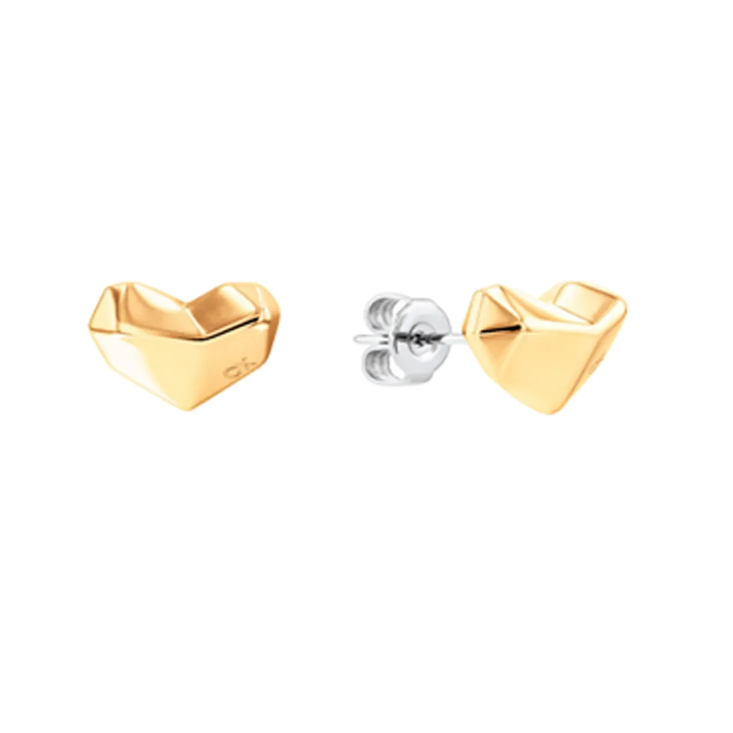 Calvin Klein FACETED HEART Øreringe 18 kt. Forgyldt Rustfrit Stål 35000042