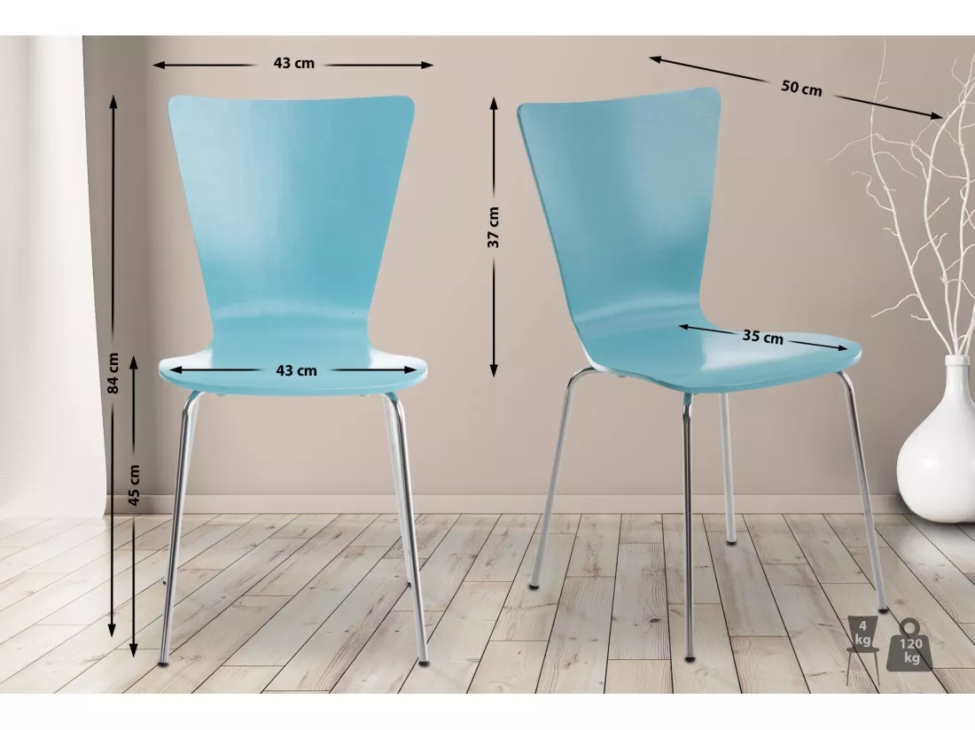 Chaise de conférence - Bois - Bleu clair - Aaron