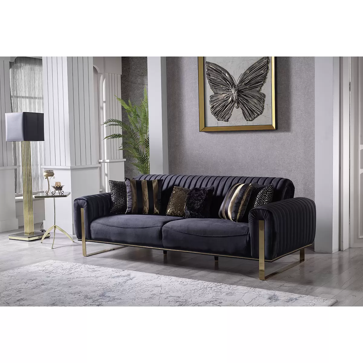 3er Sofa Sitten 91 x 184 Anthrazit