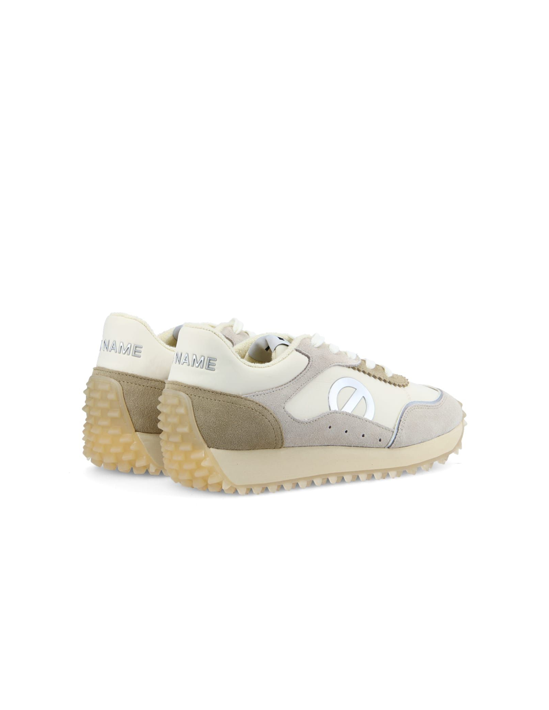 no name baskets de ville compensées femme Punky Jogger beige/gris