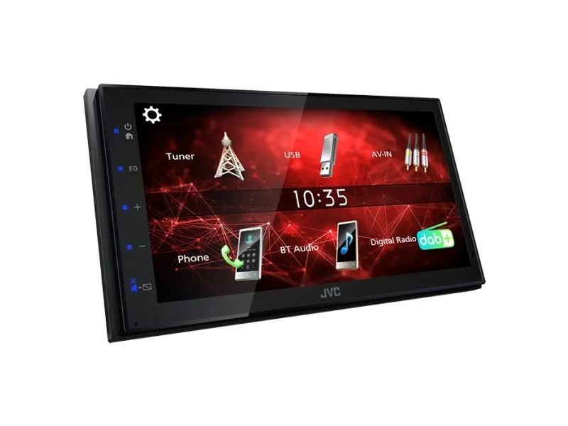 JVC KW-M27DBT, Sort, 2 DIN, 180 W, 64 W, 20 - 20000 Hz, 40 ohm (O)
