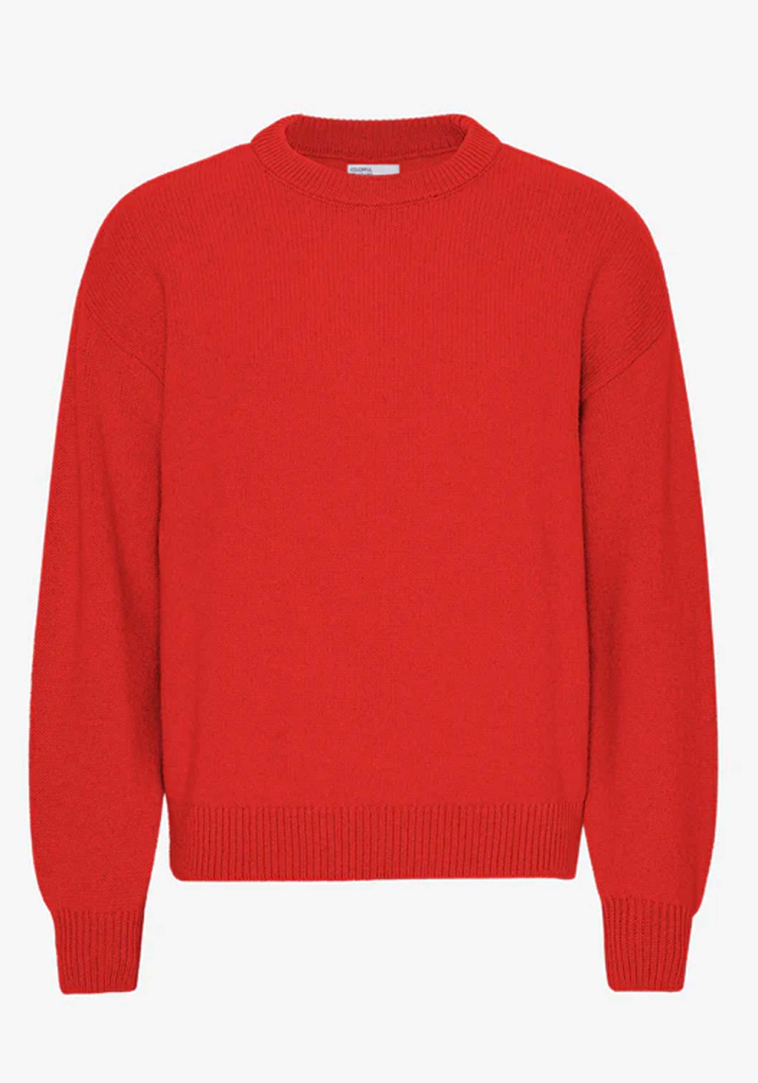 Colorful Standard Oversized Merino-Wollpullover Red Tangerine