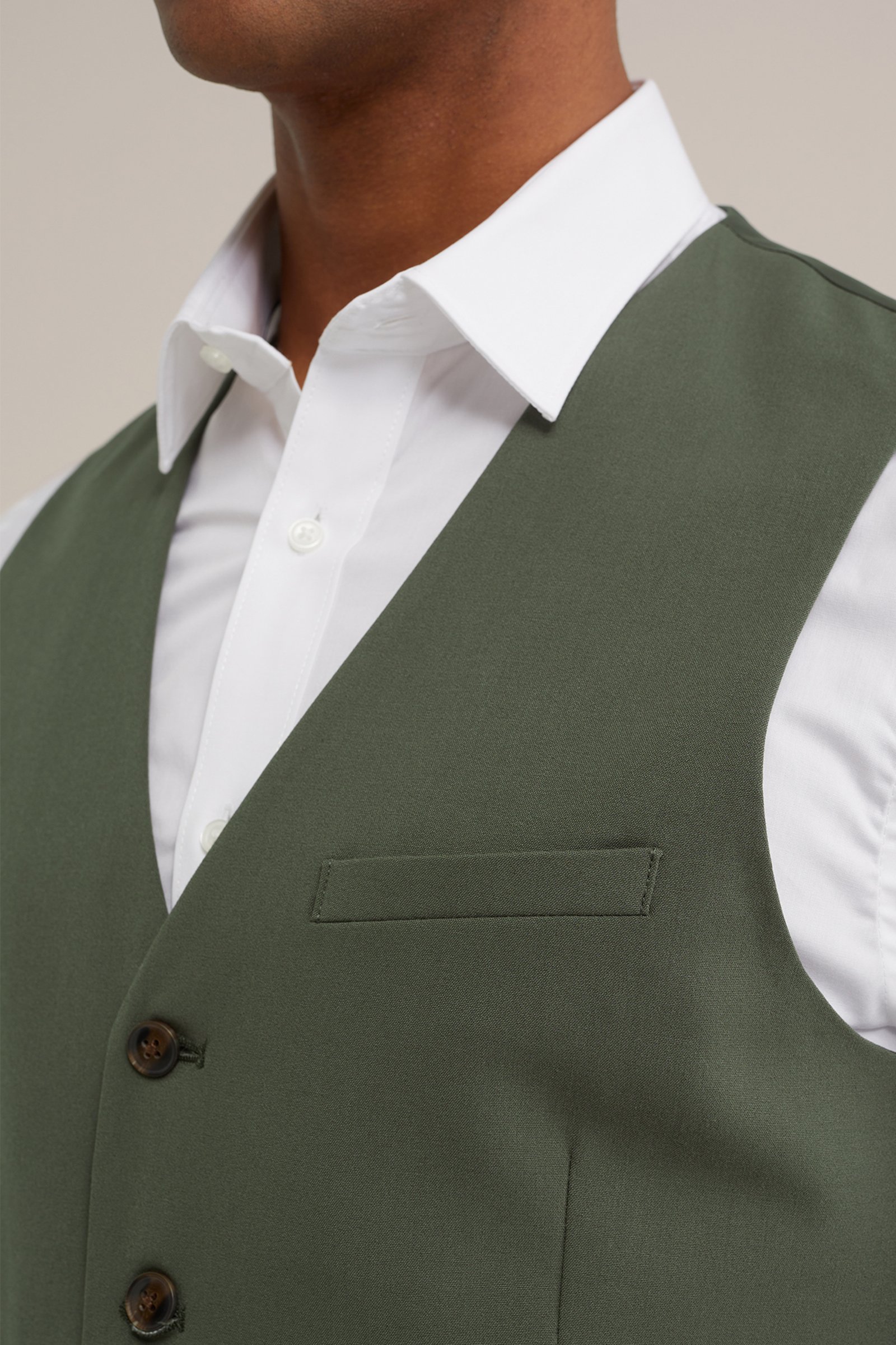 slim fit gilet met stretch Fundamentals Legergroen
