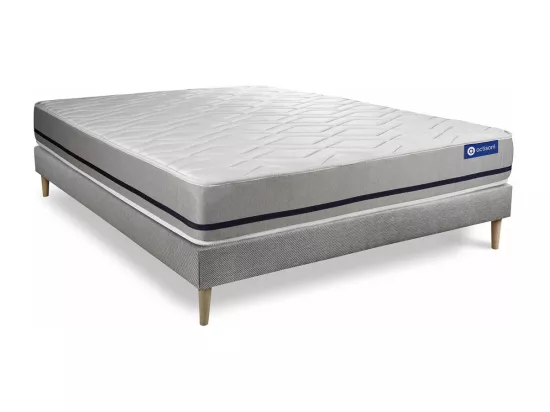 Ensemble matelas 160x200 ACTIMEMO SOFT 3zones de confort + sommier KIT gris