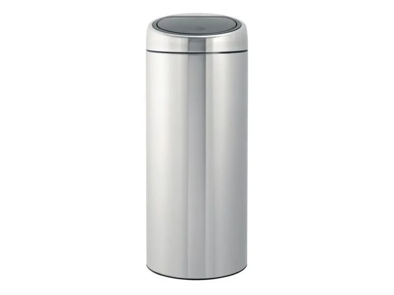 Brabantia Touch Bin, 30L, 30 L, Rund, Plast, Rustfrit stål, Vejledning, Rustfrit stål, 29 cm