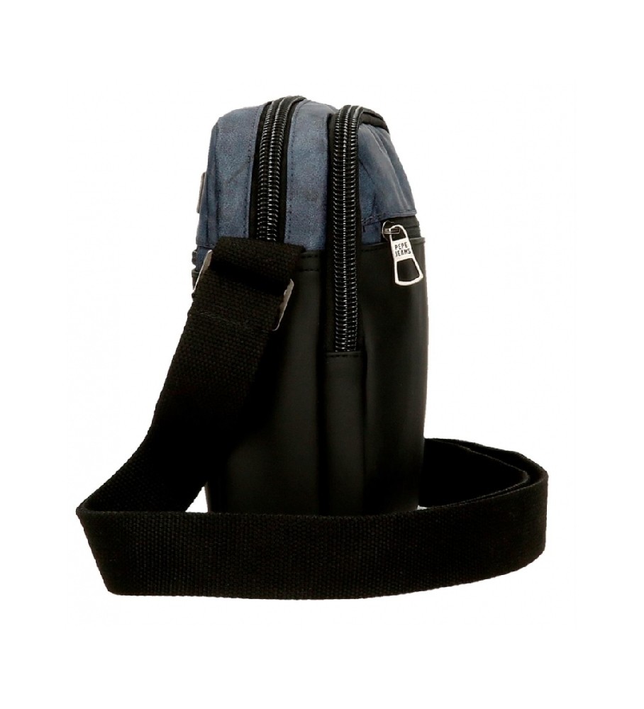 Bolsa transversal Pepe Jeans com dois compartimentos, cor preta oceano.